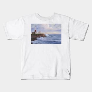 MONTAUK PT. LIGHT HOUSE Kids T-Shirt